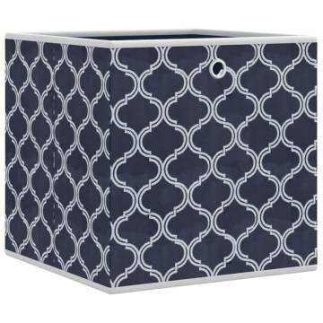 Foldable Storage Boxes - 4 pcs Blue Non-woven Fabric