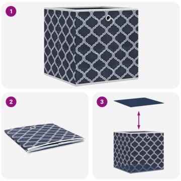 Foldable Storage Boxes - 4 pcs Blue Non-woven Fabric