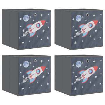 Foldable Storage Boxes - 4 Pcs Grey, Space-Saving & Durable