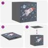 Foldable Storage Boxes - 4 Pcs Grey, Space-Saving & Durable