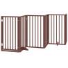 Foldable Dog Gate with Door, 6 Panels, Poplar Wood - 300 cm