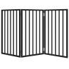 Foldable Dog Gate - 3 Panels Black 150 cm Poplar Wood