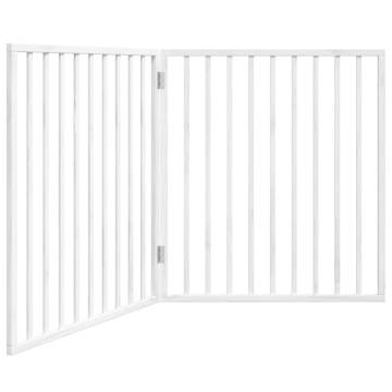 Dog Gate Foldable 2 Panels White - 160 cm Poplar Wood