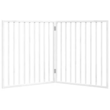 Dog Gate Foldable 2 Panels White - 160 cm Poplar Wood