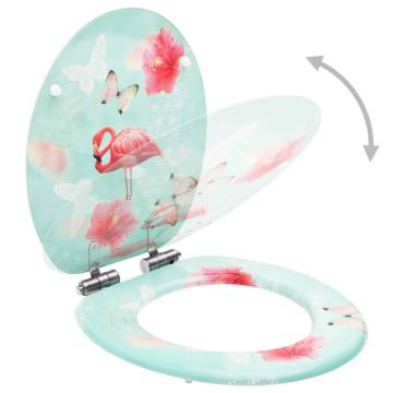 Flamingo Design WC Toilet Seats with Soft Close Lid - 2 pcs