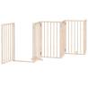 Foldable 6 Panel Dog Gate with Door - 300 cm Poplar Wood