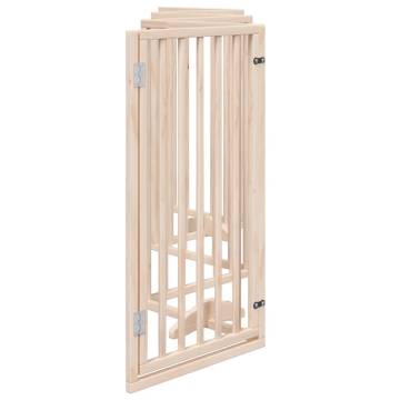 Foldable 6 Panel Dog Gate with Door - 300 cm Poplar Wood