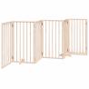 Foldable 6 Panel Dog Gate with Door - 300 cm Poplar Wood