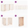 Foldable 6 Panel Dog Gate with Door - 300 cm Poplar Wood