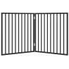 Foldable Dog Gate - 2 Panels Black Poplar Wood | HipoMarket