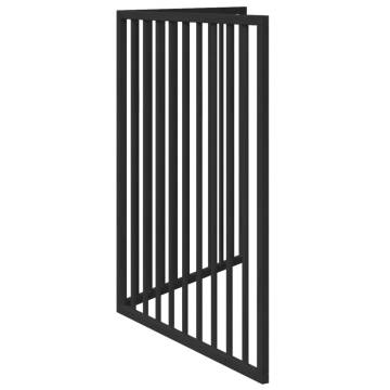 Foldable Dog Gate - 2 Panels Black Poplar Wood | HipoMarket