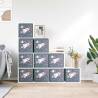 Foldable Storage Boxes - 10 pcs Grey Non-woven Fabric