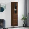 Highboard Brown Oak 34.5x34x180 cm Engineered Wood Colour brown oak Quantity in Package 1 Model 3 drawers 