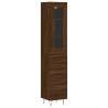 Stylish Highboard Brown Oak - 34.5x34x180 cm | HipoMarket