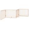 Foldable Dog Gate with Door - 4 Panel - 320 cm Poplar Wood