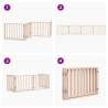 Foldable Dog Gate with Door - 4 Panel - 320 cm Poplar Wood