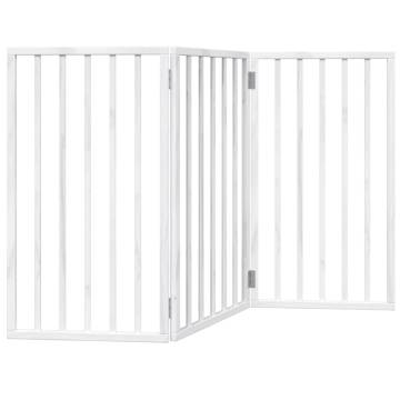 Foldable 3-Panel Dog Gate | Durable White Poplar Wood | 150 cm