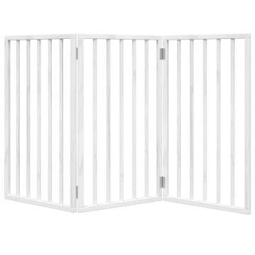 Foldable 3-Panel Dog Gate | Durable White Poplar Wood | 150 cm