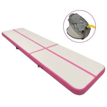 Inflatable Gymnastics Mat with Pump - 700x100x20cm - Pink