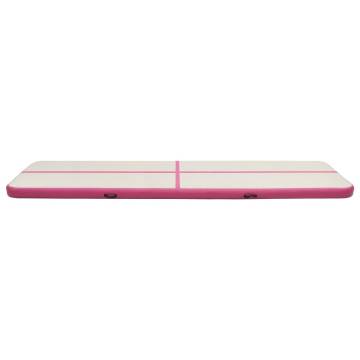 Inflatable Gymnastics Mat with Pump - 700x100x20cm - Pink