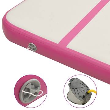 Inflatable Gymnastics Mat with Pump - 700x100x20cm - Pink