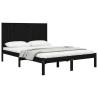 Black Solid Wood Pine Bed Frame 120x190 cm - Modern Design