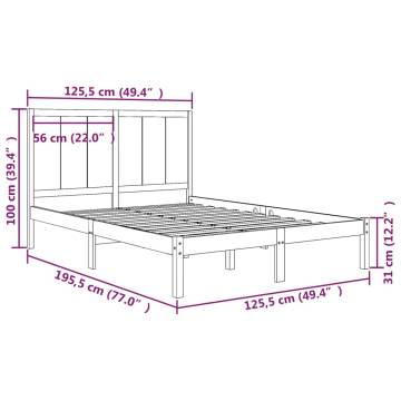 Black Solid Wood Pine Bed Frame 120x190 cm - Modern Design