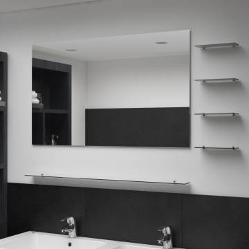 Elegant Wall Mirror with 5 Shelves - 100x60 cm Silver