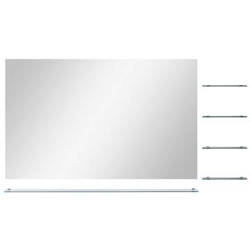 Elegant Wall Mirror with 5 Shelves - 100x60 cm Silver