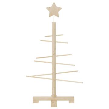 Wooden Christmas Tree Decoration - 75 cm Solid Pine Wood