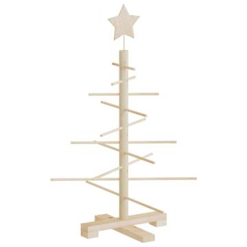 Wooden Christmas Tree Decoration - 75 cm Solid Pine Wood