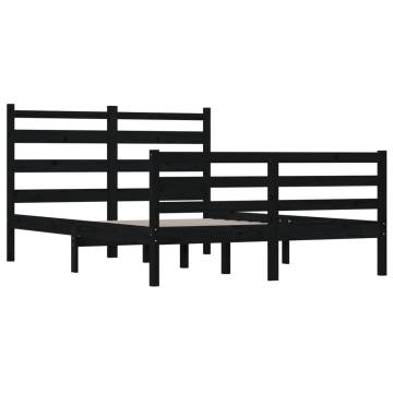 Solid Wood Pine Bed Frame 120x200 cm Black - Hipomarket