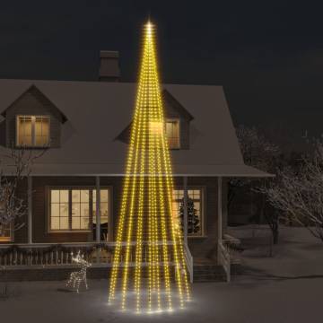 Christmas Tree on Flagpole - 1134 LEDs, Warm White, 800 cm