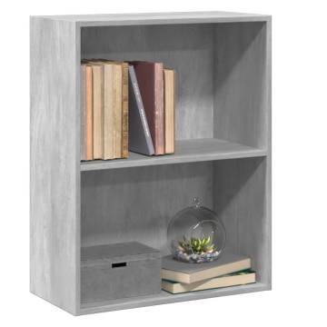 2-Tier Concrete Grey Book Cabinet - Stylish Storage Solution