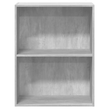 2-Tier Concrete Grey Book Cabinet - Stylish Storage Solution