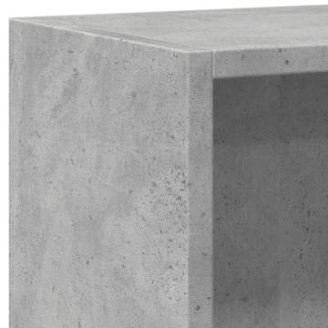 2-Tier Concrete Grey Book Cabinet - Stylish Storage Solution