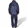 Men's Navy Blue 2-Piece Rain Suit with Hood - L Size