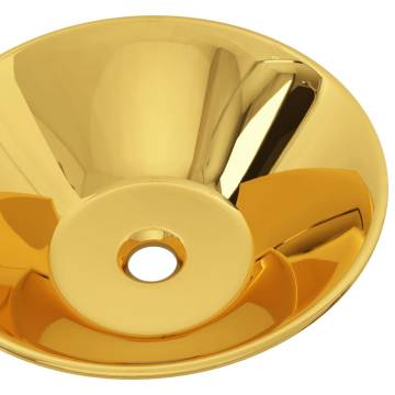 Chic Gold Ceramic Wash Basin 42x14 cm - Hipomarket