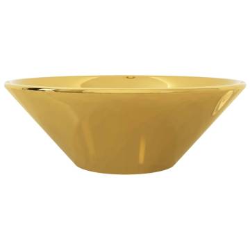 Chic Gold Ceramic Wash Basin 42x14 cm - Hipomarket