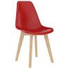 Stylish Red Plastic Dining Chairs - Set of 6