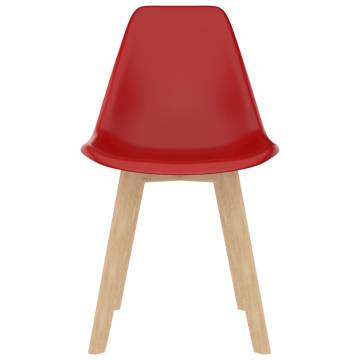 Stylish Red Plastic Dining Chairs - Set of 6