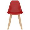 Stylish Red Plastic Dining Chairs - Set of 6