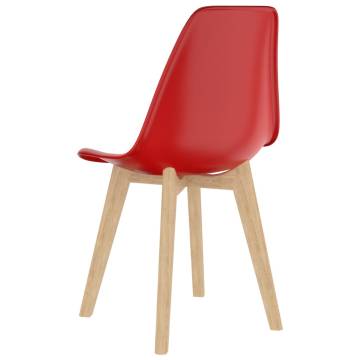 Stylish Red Plastic Dining Chairs - Set of 6