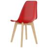 Stylish Red Plastic Dining Chairs - Set of 6