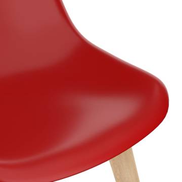 Stylish Red Plastic Dining Chairs - Set of 6