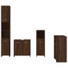 4 Piece Bathroom Furniture Set in Brown Oak - Elegant Storage