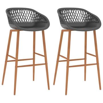 Stylish Grey Bar Chairs - Set of 2 for Modern Interiors