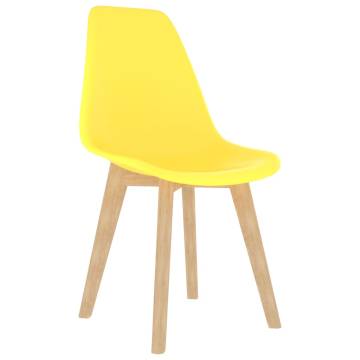 Stylish Yellow Plastic Dining Chairs - 2 pcs | HipoMarket