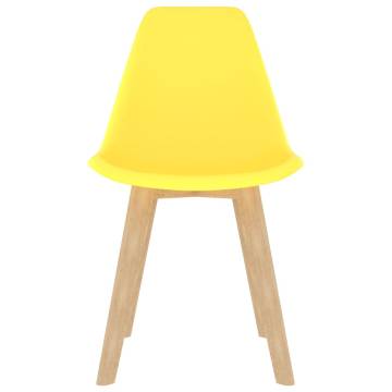 Stylish Yellow Plastic Dining Chairs - 2 pcs | HipoMarket