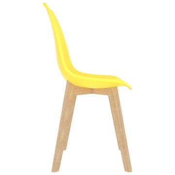 Stylish Yellow Plastic Dining Chairs - 2 pcs | HipoMarket